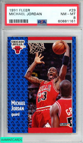 1991 FLEER MICHAEL JORDAN #29 CHICAGO BULLS HOF PSA 8 NM-MT 60881161