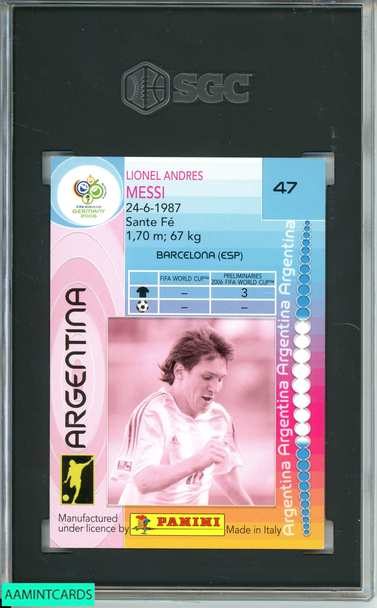 2006 PANINI WORLD CUP LIONEL MESSI #47 1ST WORLD CUP GERMANY RC 