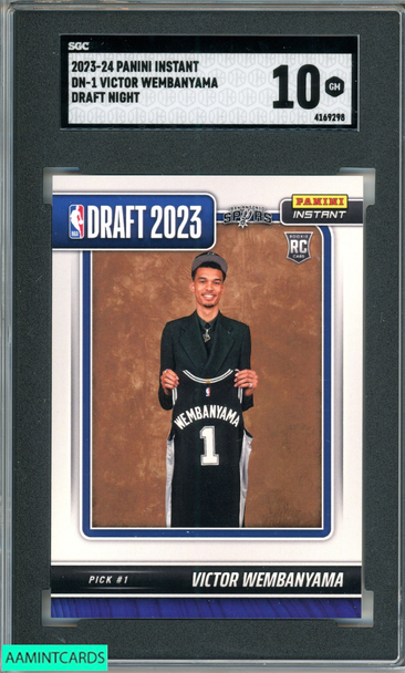 2023-24 PANINI INSTANT DRAFT NIGHT VICTOR WEMBANYAMA #DN-1 ROOKIE RC SGC 10 GEM 4169298 2023-24 PANINI INSTANT DRAFT NIGHT VICTOR WEMBANYAMA #DN-1 ROOKIE RC SGC 10 GEM 4169298