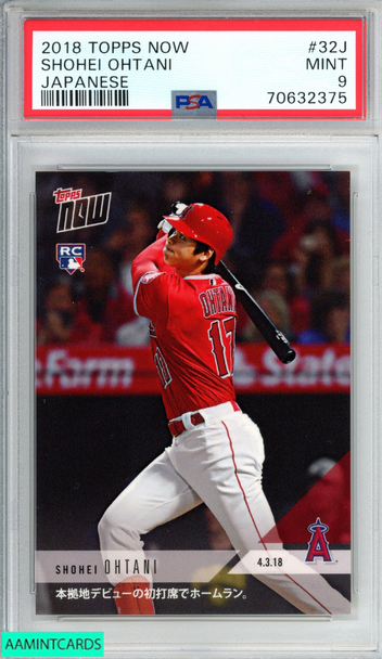 2018 TOPPS NOW SHOHEI OHTANI #32J JAPANESE ROOKIE RC ANGELS PSA 9 MINT 70632375