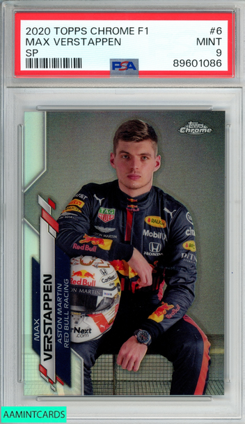 2020 TOPPS CHROME FORMULA 1 MAX VERSTAPPEN #6 SP ASTON MARTIN RED BULL PSA 9 89601086 2020 TOPPS CHROME FORMULA 1 MAX VERSTAPPEN #6 SP ASTON MARTIN RED BULL PSA 9 89601086