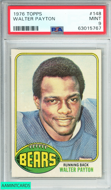 1976 TOPPS WALTER PAYTON #148 CHICAGO BEARS ROOKIE RC HOF PSA 9 MINT 63015767 1976 TOPPS WALTER PAYTON #148 CHICAGO BEARS ROOKIE RC HOF PSA 9 MINT 63015767