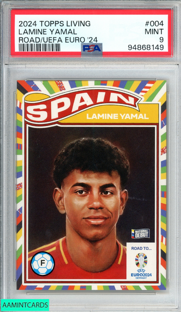 2024 TOPPS LIVING ROAD TO UEFA EURO 2024 LAMINE YAMAL #004 ROOKIE RC PSA 9 MINT 94868149 2024 TOPPS LIVING ROAD TO UEFA EURO 2024 LAMINE YAMAL #004 ROOKIE RC PSA 9 MINT 94868149