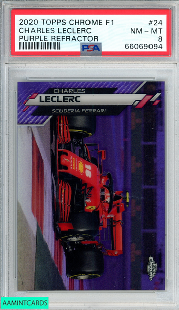 2020 TOPPS CHROME FORMULA 1 CHARLES LECLERC #24 PURPLE REF 256 OF 399 PSA 8 66069094 2020 TOPPS CHROME FORMULA 1 CHARLES LECLERC #24 PURPLE REF 256 OF 399 PSA 8 66069094