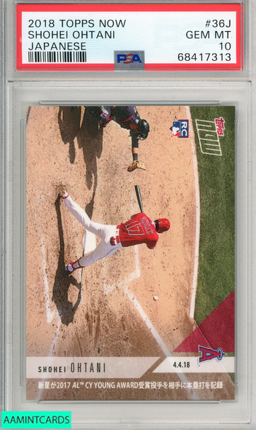 2018 TOPPS NOW SHOHEI OHTANI #36J JAPANESE PSA 10 GEM MT RC ROOKIE 68417313 2018 TOPPS NOW SHOHEI OHTANI #36J JAPANESE PSA 10 GEM MT RC ROOKIE 68417313