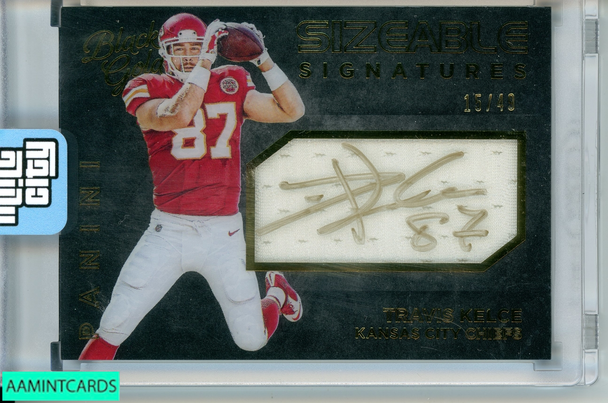 2015 PANINI BLACK GOLD TRAVIS KELCE #SS-TK SIZEABLE SIGNATURES AUTO 999952806049