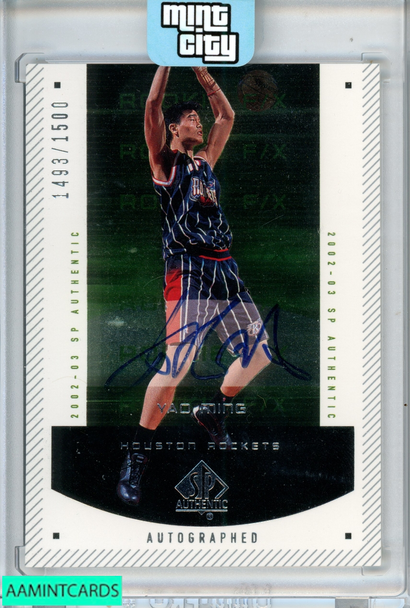 2002 SP AUTHENTIC ROOKIE AUTOGRAPH YAO MING #143 RC 1493 OF 1500 999944494229