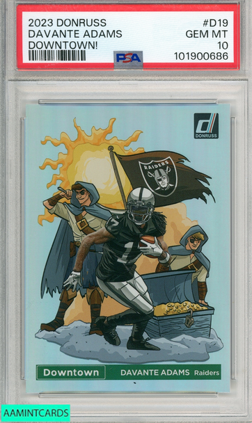 2023 PANINI DONRUSS DOWNTOWN! DAVANTE ADAMS #D19 PSA 10 GEM MT 101900686