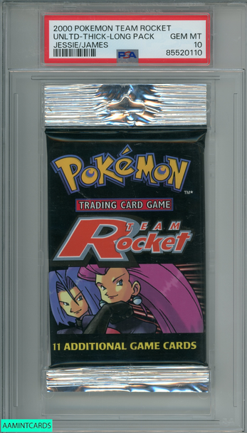 2000 POKEMON TEAM ROCKET PACK UNLTD-THICK-LONG PACK # JESSIE JAMES PSA 10 85520110