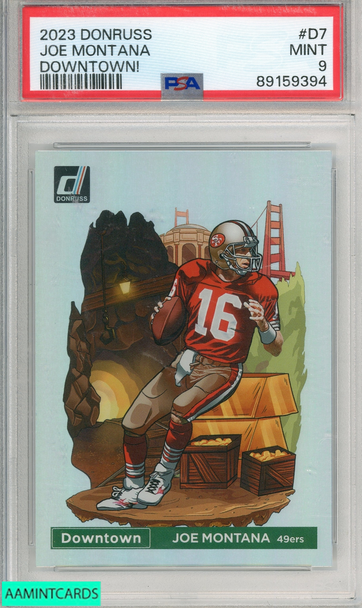 2023 PANINI DONRUSS DOWNTOWN! JOE MONTANA #D7 PSA 9 MINT 89159394 2023 PANINI DONRUSS DOWNTOWN! JOE MONTANA #D7 PSA 9 MINT 89159394