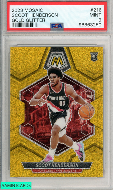 2023 PANINI MOSAIC SCOOT HENDERSON #216 GOLD GLITTER PSA 9 MINT 1 OF 5 RC 98863250