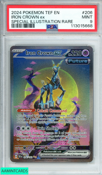 2024 POKEMON TEMPORAL FORCES IRON CROWN EX #206 SPECIAL ILLUSTRATION RARE PSA 9 113015668 2024 POKEMON TEMPORAL FORCES IRON CROWN EX #206 SPECIAL ILLUSTRATION RARE PSA 9 113015668