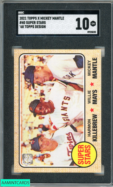 2021 TOPPS X MICKEY MANTLE SUPER STARS #40 WILLIE MAYS HARMON KILLEBREW SGC 10 8925020 2021 TOPPS X MICKEY MANTLE SUPER STARS #40 WILLIE MAYS HARMON KILLEBREW SGC 10 8925020