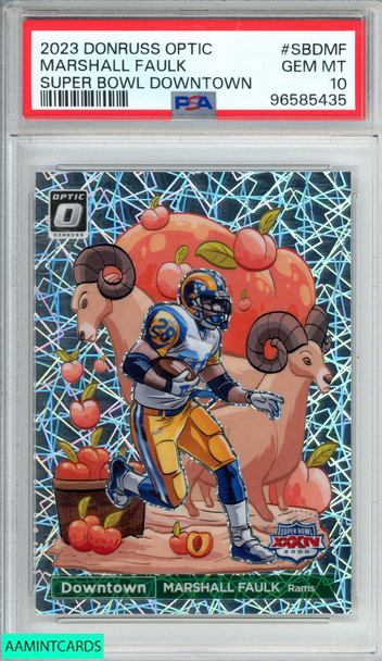 2023 PANINI DONRUSS OPTIC SUPER BOWL DOWNTOWN MARSHALL FAULK #SBDMF HOF PSA 10 96585435