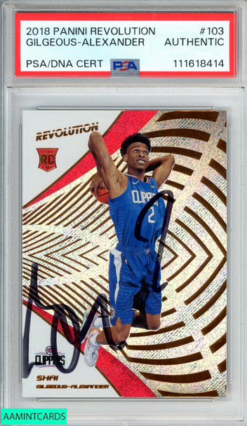 2018 PANINI REVOLUTION SHAI GILGEOUS-ALEXANDER #103 RC PSA AUTHENTIC AUTOGRAPH 111618414 2018 PANINI REVOLUTION SHAI GILGEOUS-ALEXANDER #103 RC PSA AUTHENTIC AUTOGRAPH 111618414