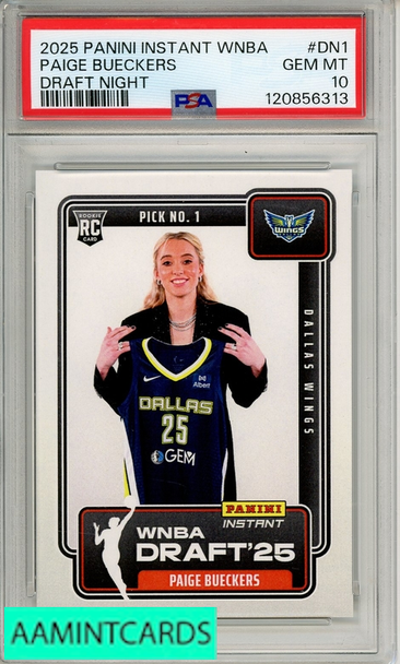 2025 PANINI INSTANT WNBA DRAFT NIGHT PAIGE BUECKERS #DN1 PSA 10 120856313 2025 PANINI INSTANT WNBA DRAFT NIGHT PAIGE BUECKERS #DN1 PSA 10 120856313