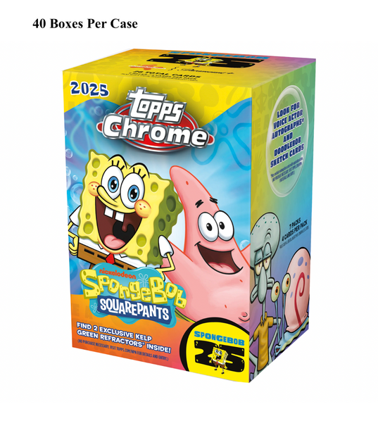 2025 Topps Chrome Spongebob Squarepants 25th Anniversary Blaster Case