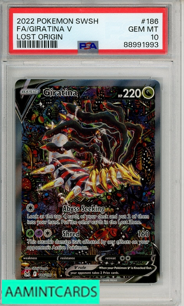2022 POKEMON SWORD SHIELD LOST ORIGIN FA GIRATINA V #186 PSA 10 88991993 2022 POKEMON SWORD SHIELD LOST ORIGIN FA GIRATINA V #186 PSA 10 88991993