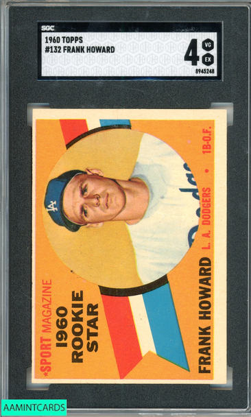 1960 TOPPS FRANK HOWARD #132 ROOKIE STAR LOS ANGELES DODGERS SGC 4 VG-EX 8945248 1960 TOPPS FRANK HOWARD #132 ROOKIE STAR LOS ANGELES DODGERS SGC 4 VG-EX 8945248