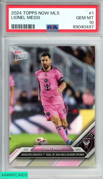 2024 TOPPS NOW MLS LIONEL MESSI #1 INTER MIAMI PSA 10 GEM MT 89040497 2024 TOPPS NOW MLS LIONEL MESSI #1 INTER MIAMI PSA 10 GEM MT 89040497