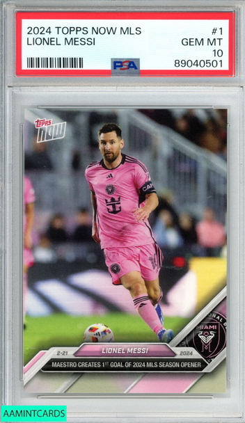 2024 TOPPS NOW MLS LIONEL MESSI #1 INTER MIAMI PSA 10 GEM MT 89040501 2024 TOPPS NOW MLS LIONEL MESSI #1 INTER MIAMI PSA 10 GEM MT 89040501