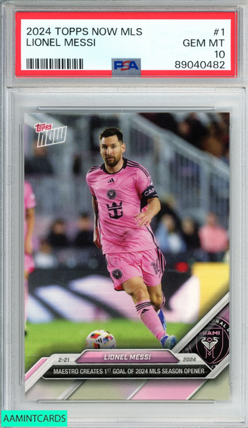 2024 TOPPS NOW MLS LIONEL MESSI #1 INTER MIAMI PSA 10 GEM MT 89040482 2024 TOPPS NOW MLS LIONEL MESSI #1 INTER MIAMI PSA 10 GEM MT 89040482