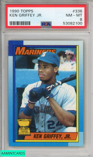 1990 TOPPS KEN GRIFFEY JR #336 SEATTLE MARINERS HOF PSA 8 NM-MT 53082100