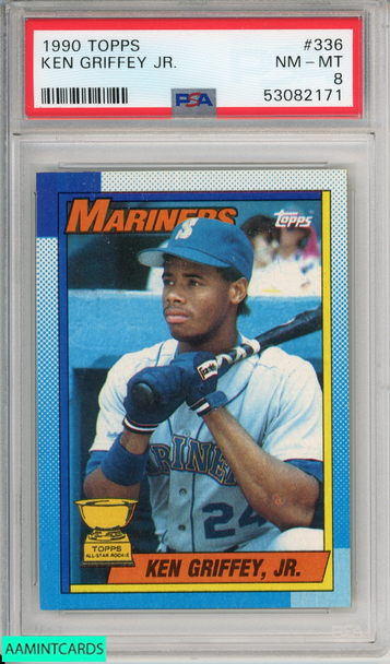 1990 TOPPS KEN GRIFFEY JR  #336 SEATTLE MARINERS HOF PSA 8 NM-MT 53082171