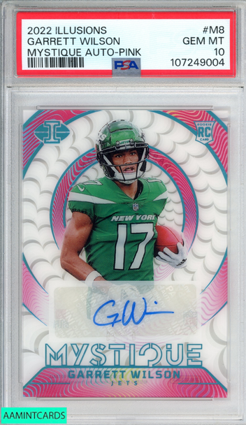 2022 PANINI ILLUSIONS MYSTIQUE AUTO GARRETT WILSON #M8 PINK 7 OF 20 RC PSA 10 107249004