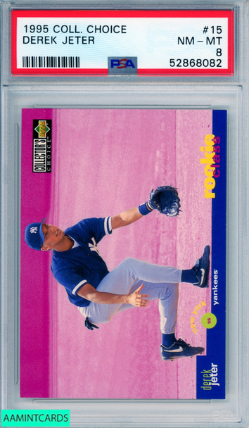 1995 COLLECTORS CHOICE DEREK JETER #15 HOF NEW YORK YANKEES PSA 8 NM-MT 52868082 1995 COLLECTORS CHOICE DEREK JETER #15 HOF NEW YORK YANKEES PSA 8 NM-MT 52868082