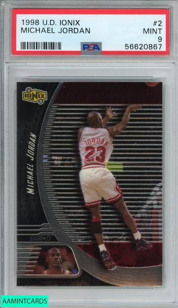 1998 UPPER DECK IONIX MICHAEL JORDAN #2 CHICAGO BULLS HOF PSA 9 MINT 56620867 1998 UPPER DECK IONIX MICHAEL JORDAN #2 CHICAGO BULLS HOF PSA 9 MINT 56620867
