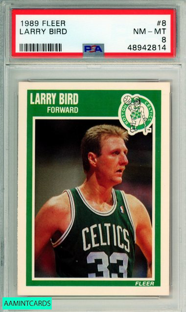 1989 FLEER LARRY BIRD #8 BOSTON CELTICS PSA NM-MT 8 48942814 1989 FLEER LARRY BIRD #8 BOSTON CELTICS PSA NM-MT 8 48942814