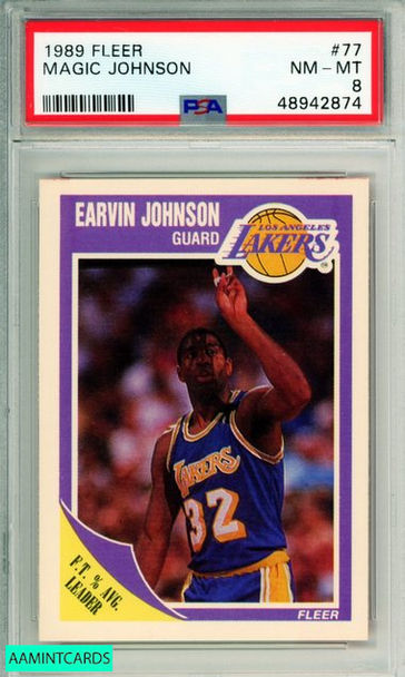 1989 FLEER MAGIC JOHNSON #77 L A  LAKERS PSA NM-MT 8 48942874 1989 FLEER MAGIC JOHNSON #77 L A  LAKERS PSA NM-MT 8 48942874