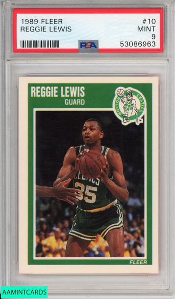 1989 FLEER REGGIE LEWIS #10 ROOKIE BOSTON CELTICS RC PSA 9 MINT 53086963 1989 FLEER REGGIE LEWIS #10 ROOKIE BOSTON CELTICS RC PSA 9 MINT 53086963