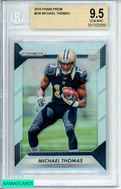 2016 PANINI PRIZM MICHAEL THOMAS #230 SILVER PRIZM ROOKIE RC BGS 9.5 GEM MINT 0012525550