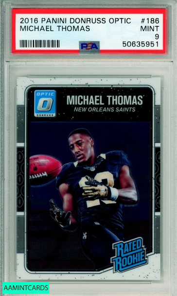 2016 PANINI DONRUSS OPTIC MICHAEL THOMAS #186 ROOKIE SAINTS PSA MINT 9 50635951 2016 PANINI DONRUSS OPTIC MICHAEL THOMAS #186 ROOKIE SAINTS PSA MINT 9 50635951