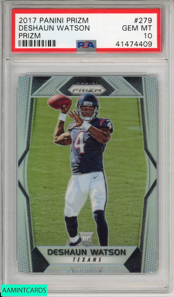 2017 PANINI PRIZM DESHAUN WATSON #279 SILVER PRIZM ROOKIE RC PSA 10 41474409 2017 PANINI PRIZM DESHAUN WATSON #279 SILVER PRIZM ROOKIE RC PSA 10 41474409