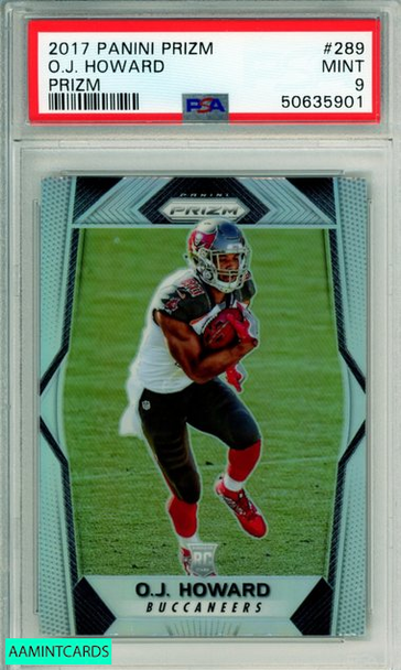 2017 PANINI PRIZM OJ HOWARD #289 SILVER PRIZM ROOKIE BUCCANEERS PSA MINT 9 50635901 2017 PANINI PRIZM OJ HOWARD #289 SILVER PRIZM ROOKIE BUCCANEERS PSA MINT 9 50635901