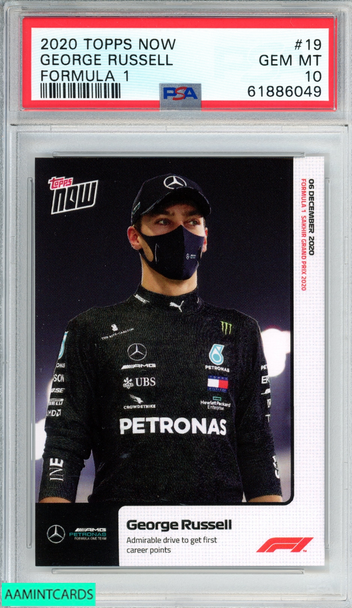 2020 TOPPS NOW FORMULA 1 GEORGE RUSSELL #19 ROOKIE RC PSA 10 GEM MT 61886049 2020 TOPPS NOW FORMULA 1 GEORGE RUSSELL #19 ROOKIE RC PSA 10 GEM MT 61886049