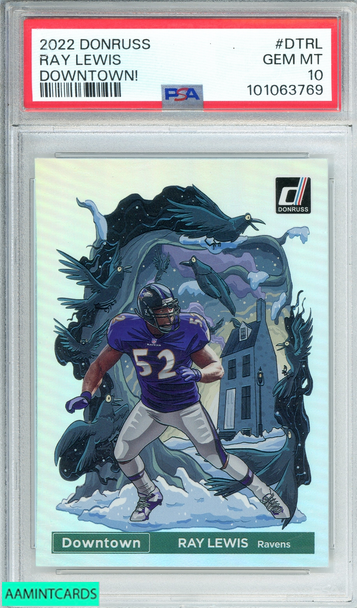 2022 PANINI DONRUSS  RAY LEWIS #DTRL DOWNTOWN! PSA 10 GEM MT 101063769 2022 PANINI DONRUSS  RAY LEWIS #DTRL DOWNTOWN! PSA 10 GEM MT 101063769
