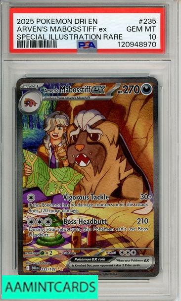 2025 POKEMON DRI EN-DEST RIVALS ARVENS MABOSSTIFF EX #235 SIR PSA 10 120948970