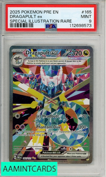 2025 POKEMON PRE EN-PRISMATIC EVOLUTIONS DRAGAPULT EX #165 SIR PSA 9 112698573