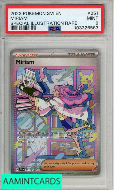 2023 POKEMON SVI EN-SCARLET   VIOLET MIRIAM #251 SPECIAL ILL RARE PSA 9 103326563