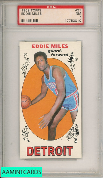 1969 TOPPS EDDIE MILES #21 PSA 7 NM 17750010 1969 TOPPS EDDIE MILES #21 PSA 7 NM 17750010