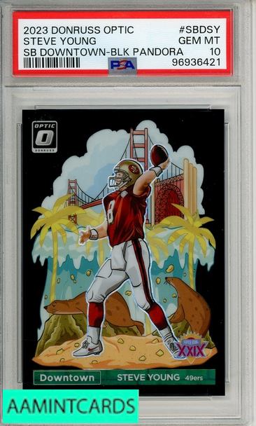 2023 PANINI DN OPTIC SB DOWNTOWN STEVE YOUNG #SBDSY BLK PAND PSA 10 96936421
