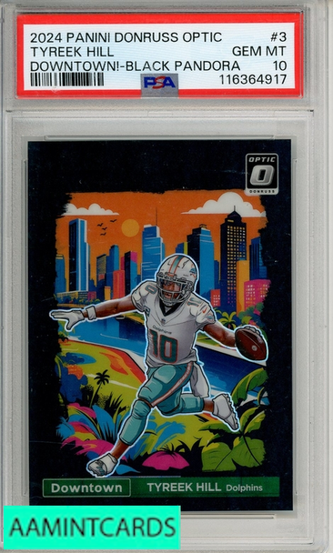 2024 PANINI DONRUSS OPTIC DOWNTOWN TYREEK HILL #3 BLK PANDORA PSA 10 116364917