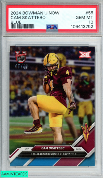 2024 BOWMAN U NOW CAM SKATTEBO #55 BLUE 45 OF 49 ROOKIE RC PSA 10 GEM MT 109413752