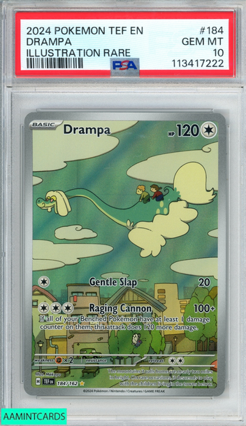 2024 POKEMON TEF EN TEMPORAL FORCES DRAMPA #184 ILLUSTRATION RARE PSA 10 113417222