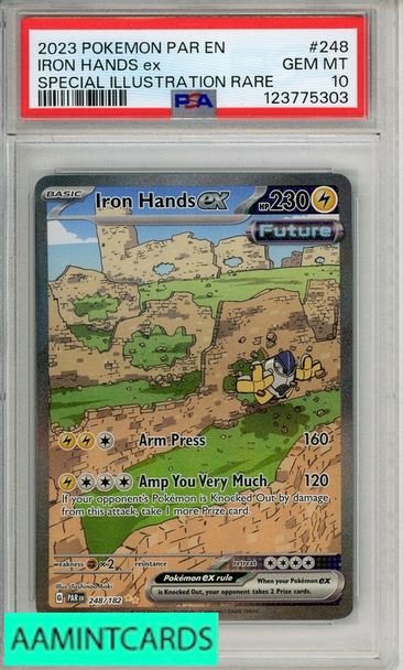 2023 POKEMON PAR EN-PARADOX RIFT IRON HANDS EX #248 SIR PSA 10 123775303