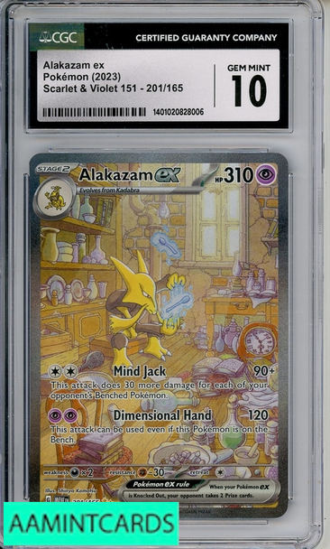 2023 POKEMON SCARLET VIOLET 151 ALAKAZAM EX #201 CGC 10 1401020828006